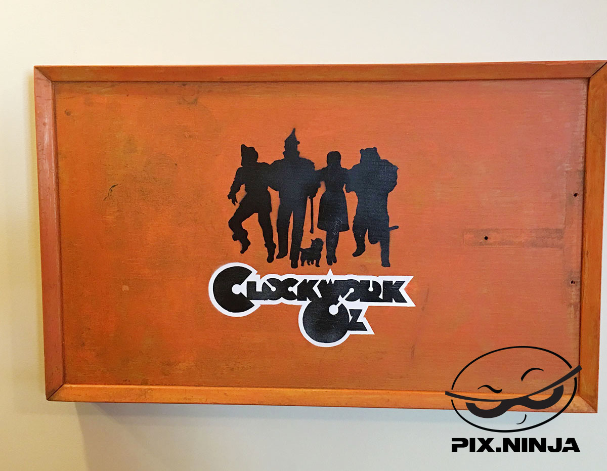 PixNinja Clockwork Oz Mixed Media Stencil Spray Art